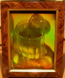 Hologram "Snake on glass"